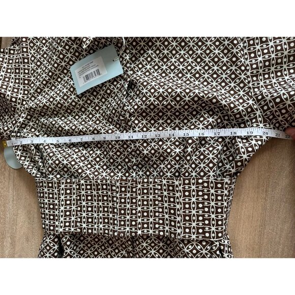 Hill House NWT The Carolina Shirt Dress Chocolate Circular Lattuce XL Midi - Picture 10 of 10